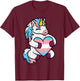 Trans Unicorn Heart Transgender Pride Flag Lgbt Women Girls T-Shirt - T-Shirt | Maroon