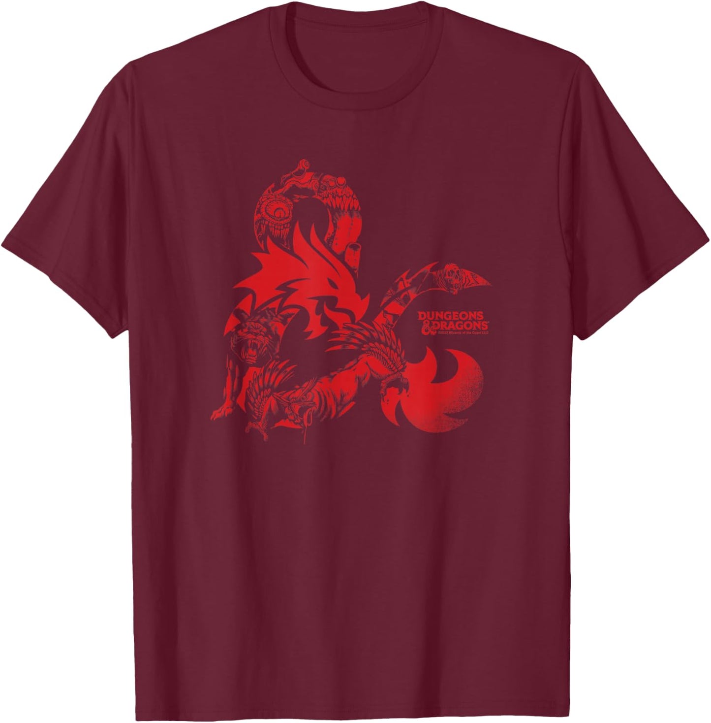 Dungeons & Dragons Monsters Ampersand Logo Fill T-Shirt - T-Shirt | Maroon