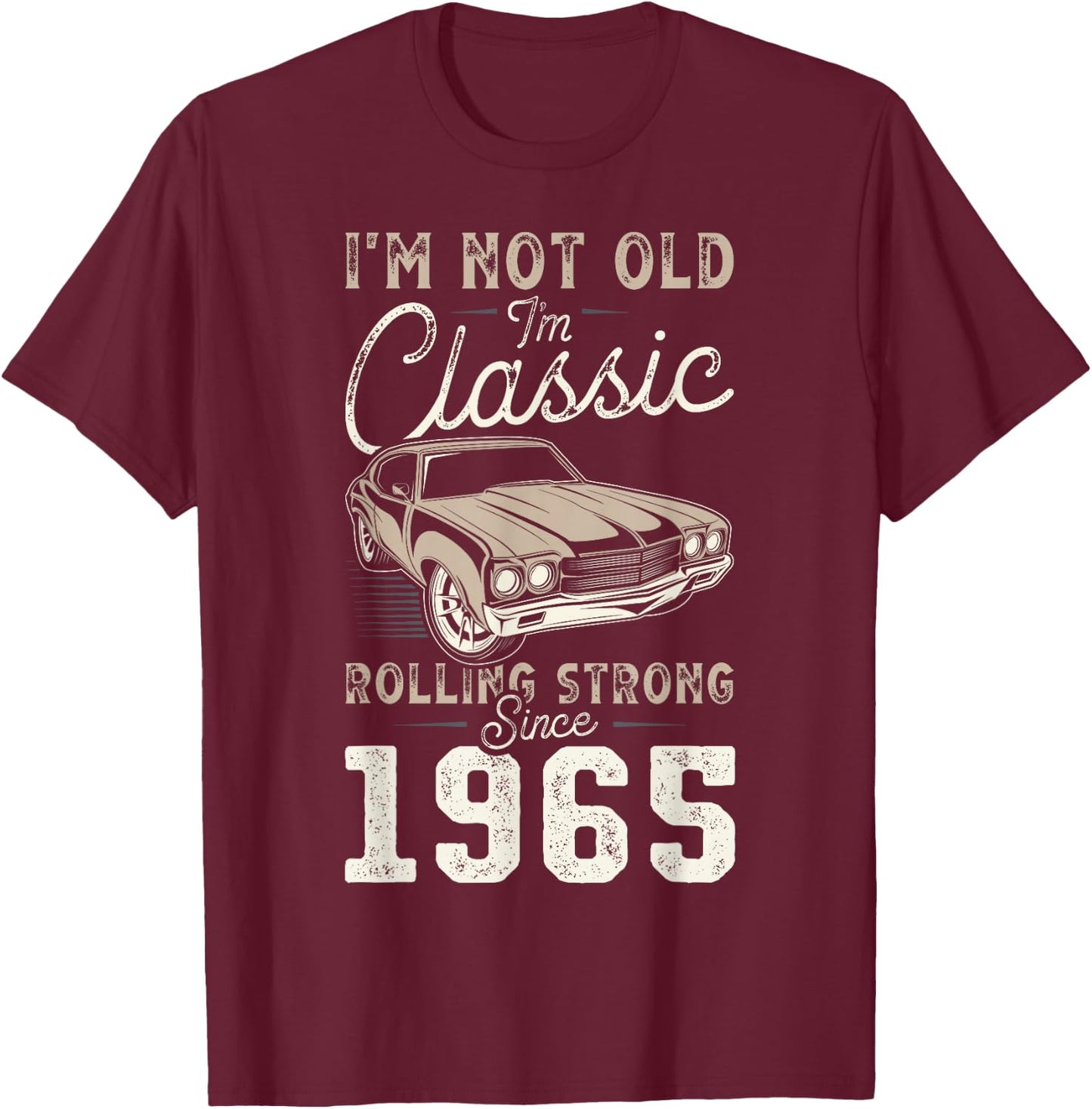 Oldtimer Jahrgang 1965 61. Geburtstag T-Shirt - T-Shirt | Maroon