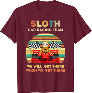 Sloth Racing Team T-Shirt - T-Shirt | Maroon