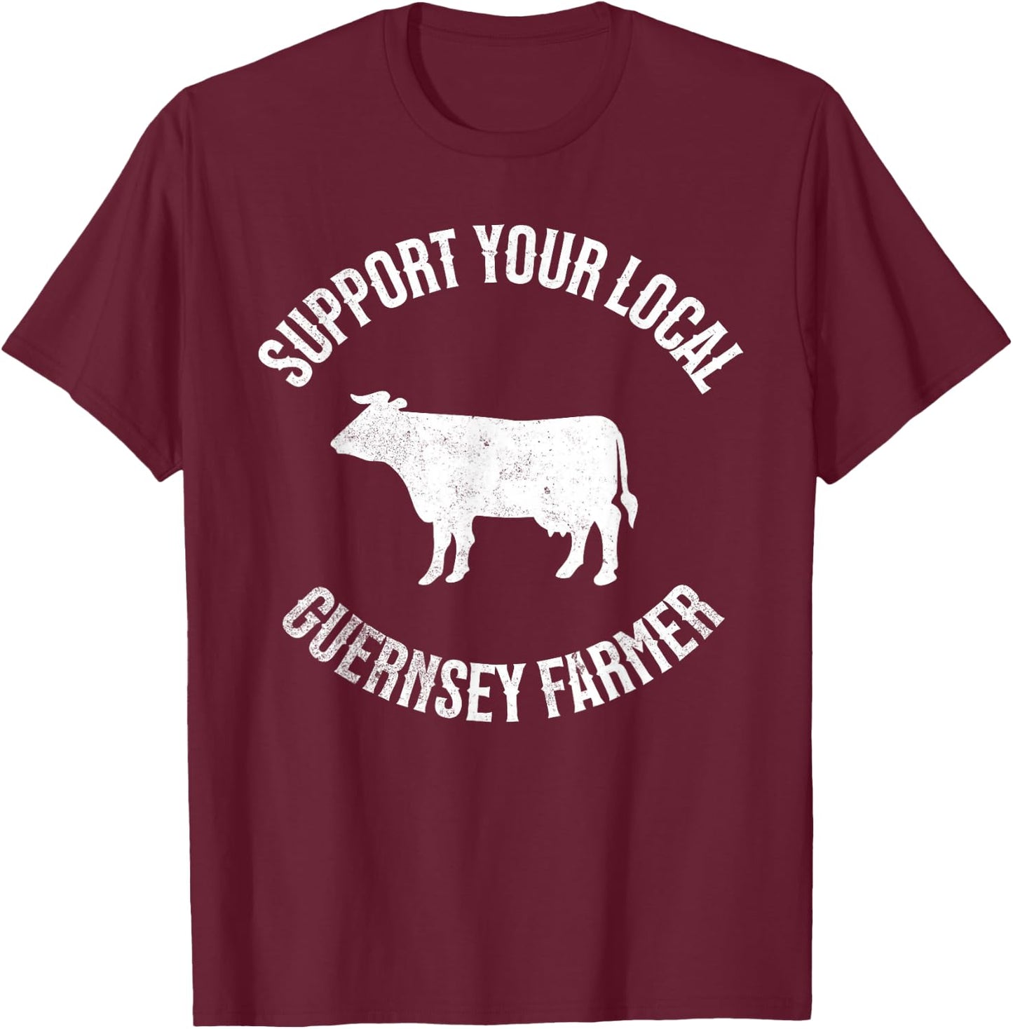 Guernsey Cow Cattle Farmer Diary T-Shirt - T-Shirt | Maroon