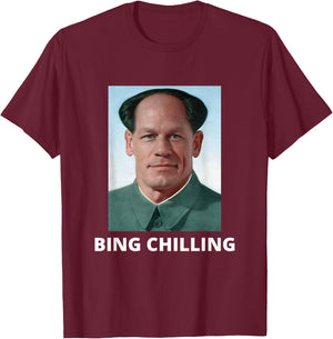 Bing Shi Ling Bing Chilling John Xina Ice Cream Chinese Meme T-Shirt - T-Shirt | Maroon
