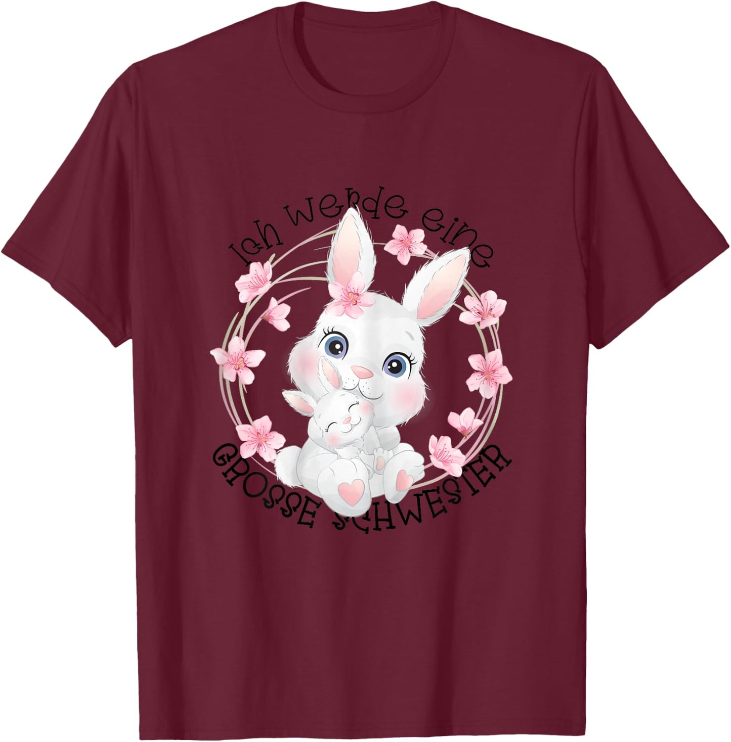 Ich Werde Große Schwester 2026 T-Shirt - T-Shirt | Maroon