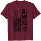 BMX American Flag Patriotic Bike T-Shirt - T-Shirt | Maroon