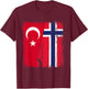 Turkey Norway Half Flag Turkish Norwegian Ancestry T-Shirt - T-Shirt | Maroon