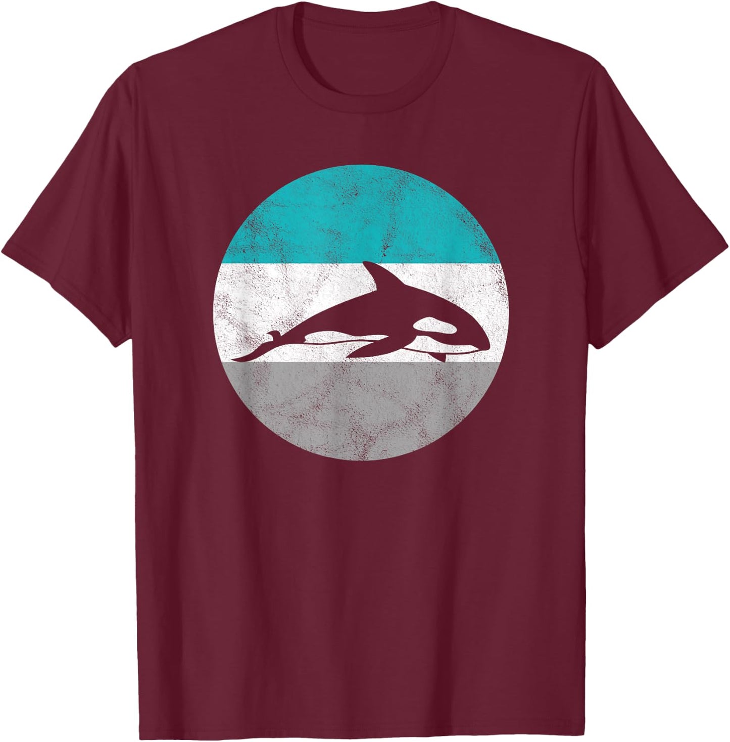 Orca Killer Whale Retro Gift Women Boys & Girls T-Shirt - T-Shirt | Maroon