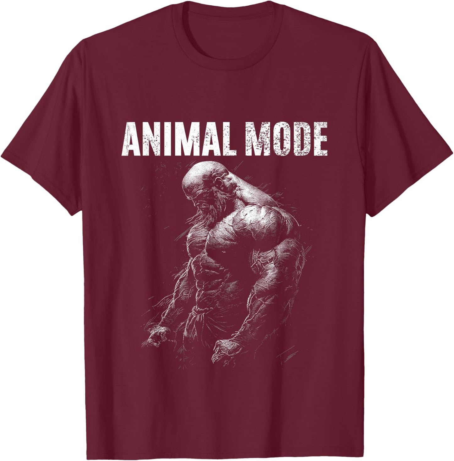 Bodybuilder Spruch Training Animal Mode T-Shirt - T-Shirt | Maroon