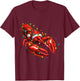 Lobster Santa Christmas Tree Lighting Xmas Funny T-Shirt - T-Shirt | Maroon