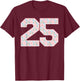 Jersey Player Number 25 Sports Pink Rainbow Girl Print T-Shirt - T-Shirt | Maroon