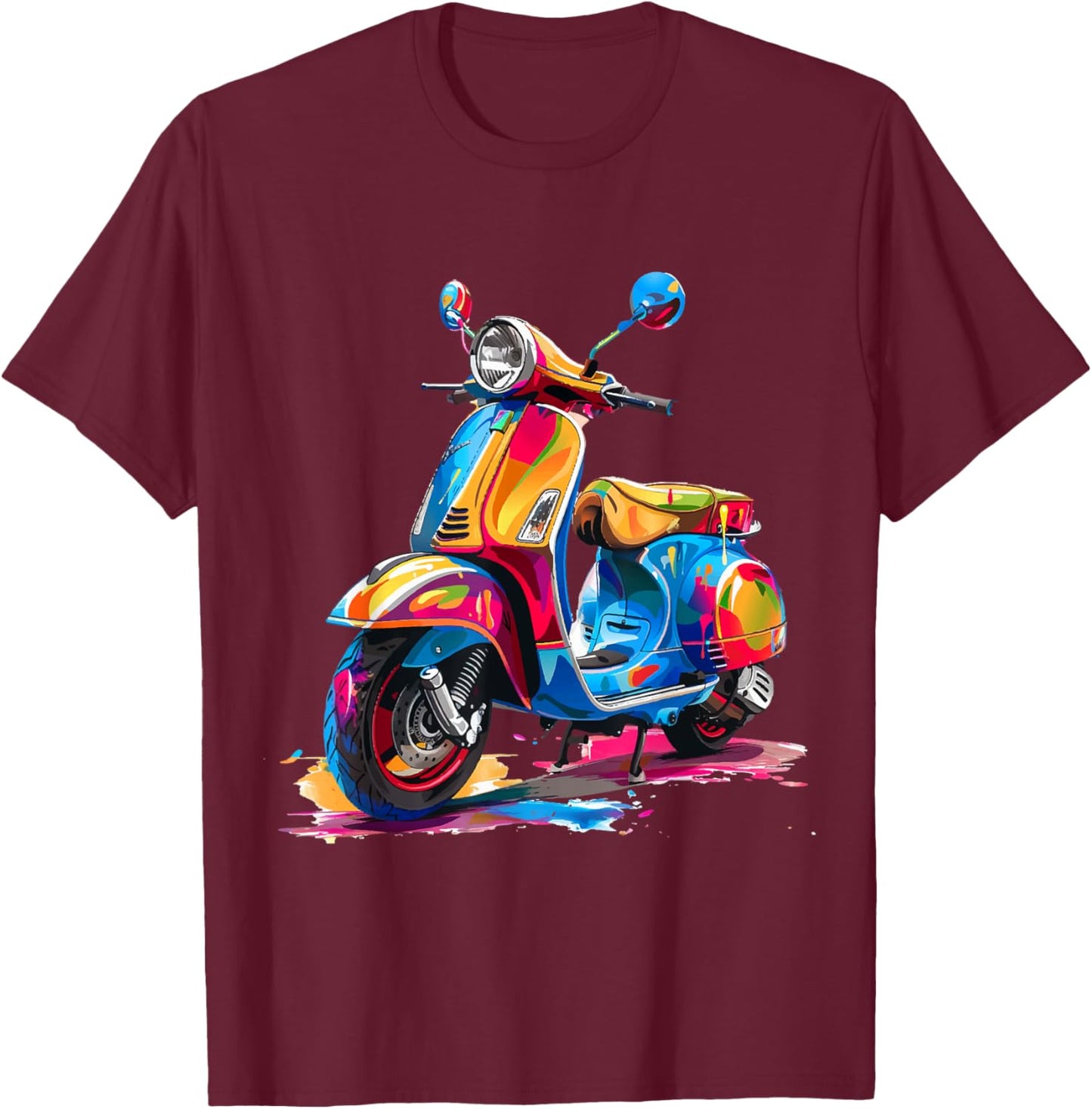 Motorroller Mofa Moped Scooter Rollerfahrer Geschenke T-Shirt - T-Shirt | Maroon