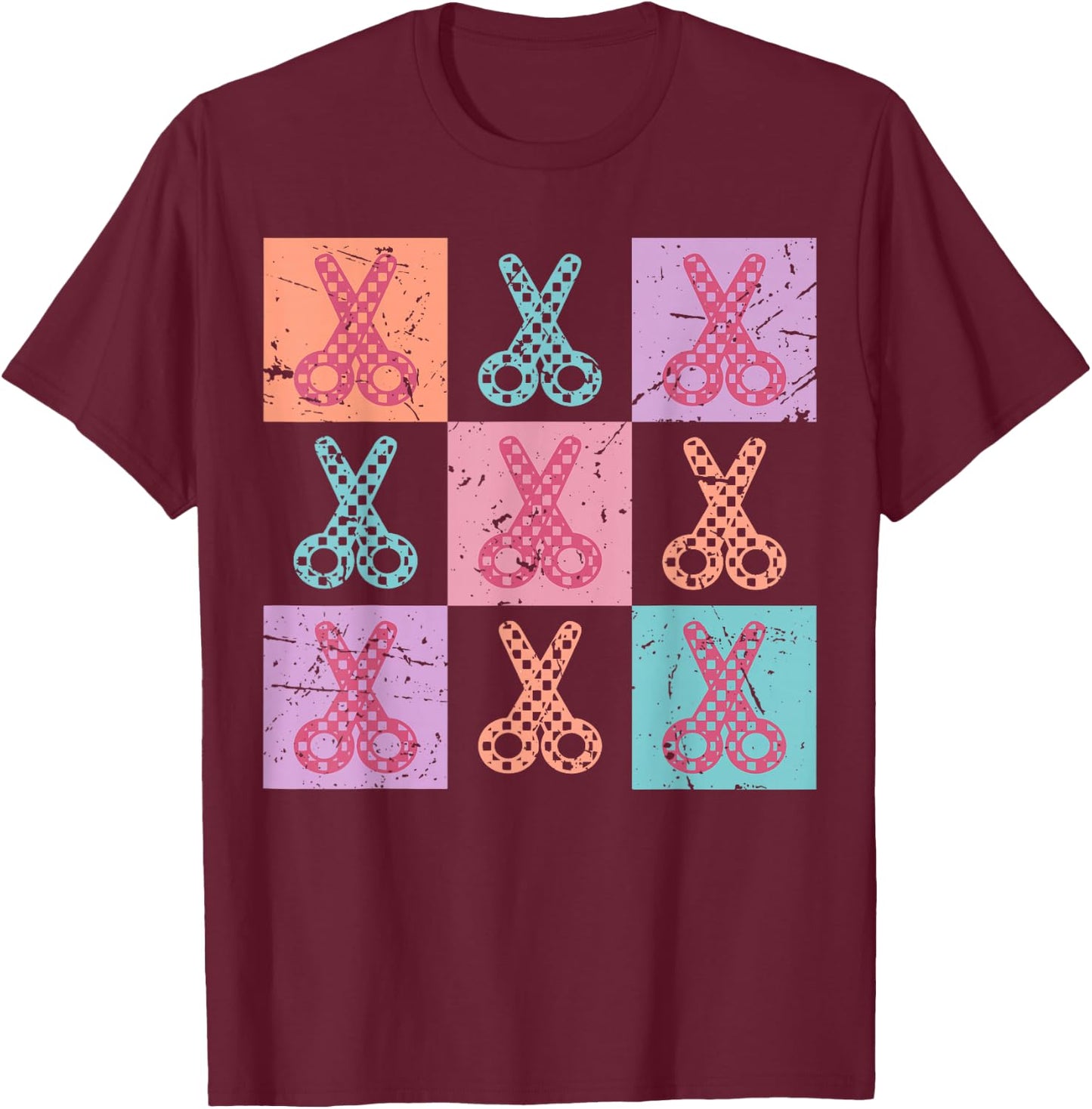 Hairstylist Cosmetology Assistant Scissors Beauty Salon T-Shirt - T-Shirt | Maroon