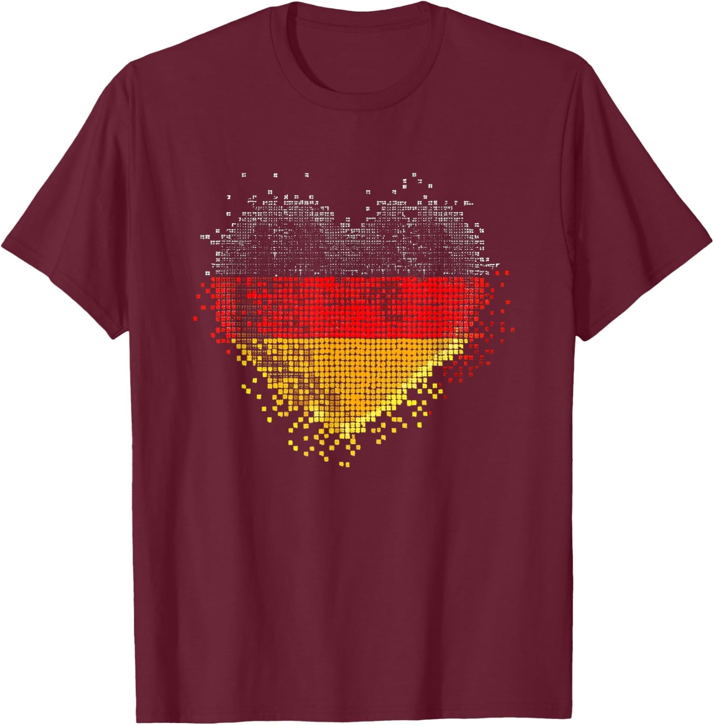 Deutschland Deutsche Flagge Herz T-Shirt - T-Shirt | Maroon