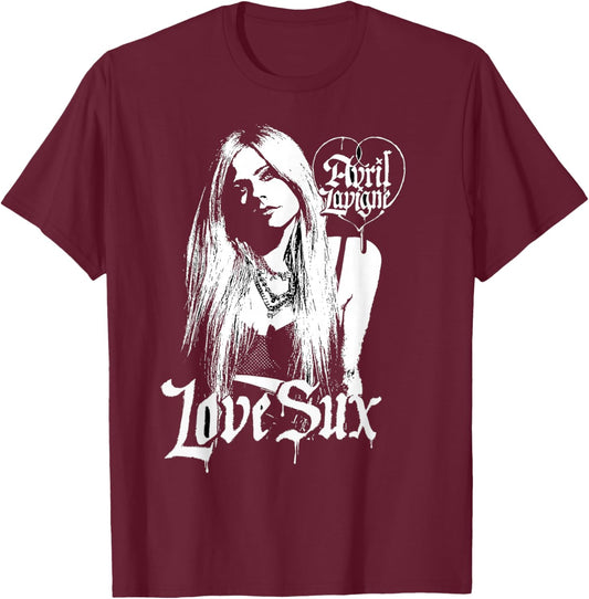 Official Avril Lavigne Love Sux , black T-Shirt - T-Shirt | Maroon