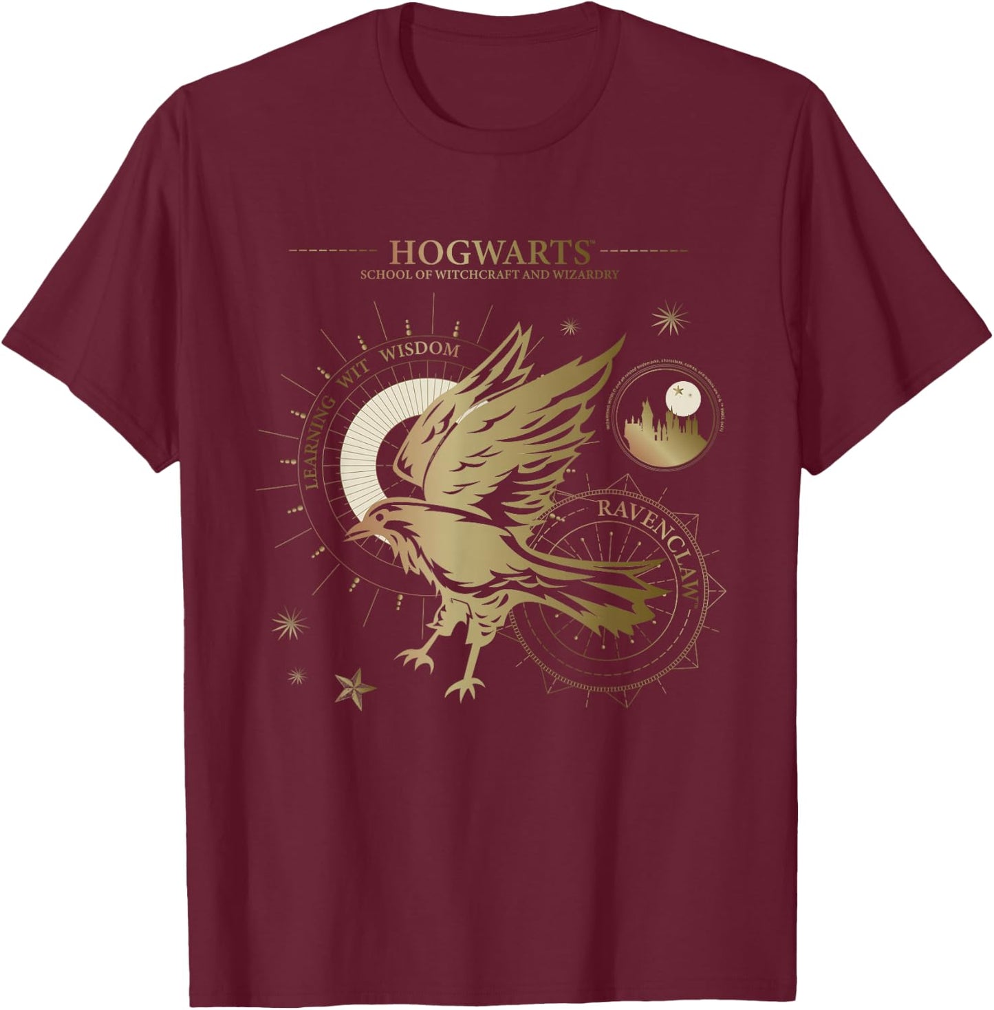 Harry Potter Learning, Wit, Wisdom, Ravenclaw T-Shirt - T-Shirt | Maroon