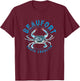 Beaufort South Carolina Blue Crab Design T-Shirt - T-Shirt | Maroon