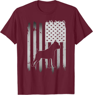 Cane Corso Dog USA American Flag 4th of July T-Shirt - T-Shirt | Maroon