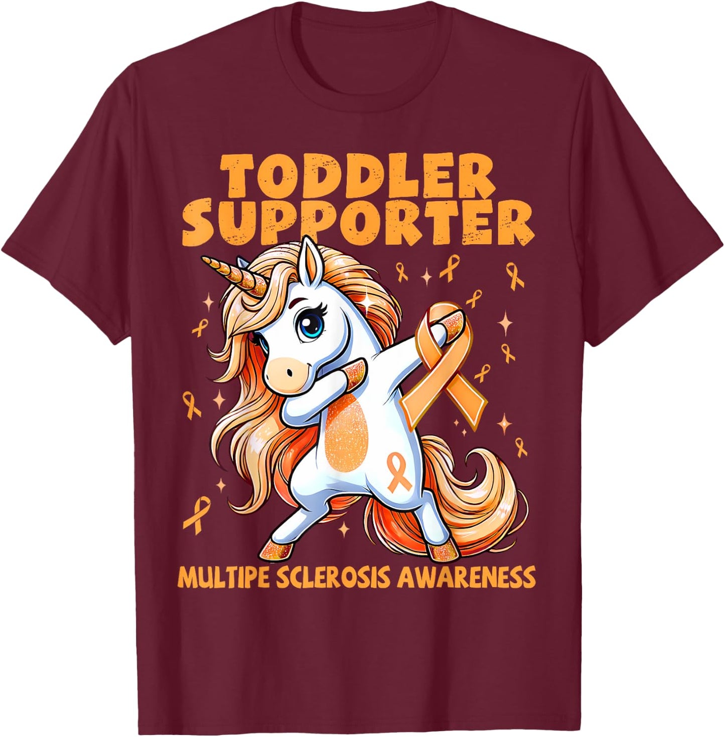 Kids Toddler Supporter Unicorn Multiple Sclerosis Awareness T-Shirt - T-Shirt | Maroon