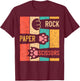 Cute Cat Paw Rock Paper Scissors Hand Game Vintage Men Women Girls Kids T-Shirt - T-Shirt | Maroon