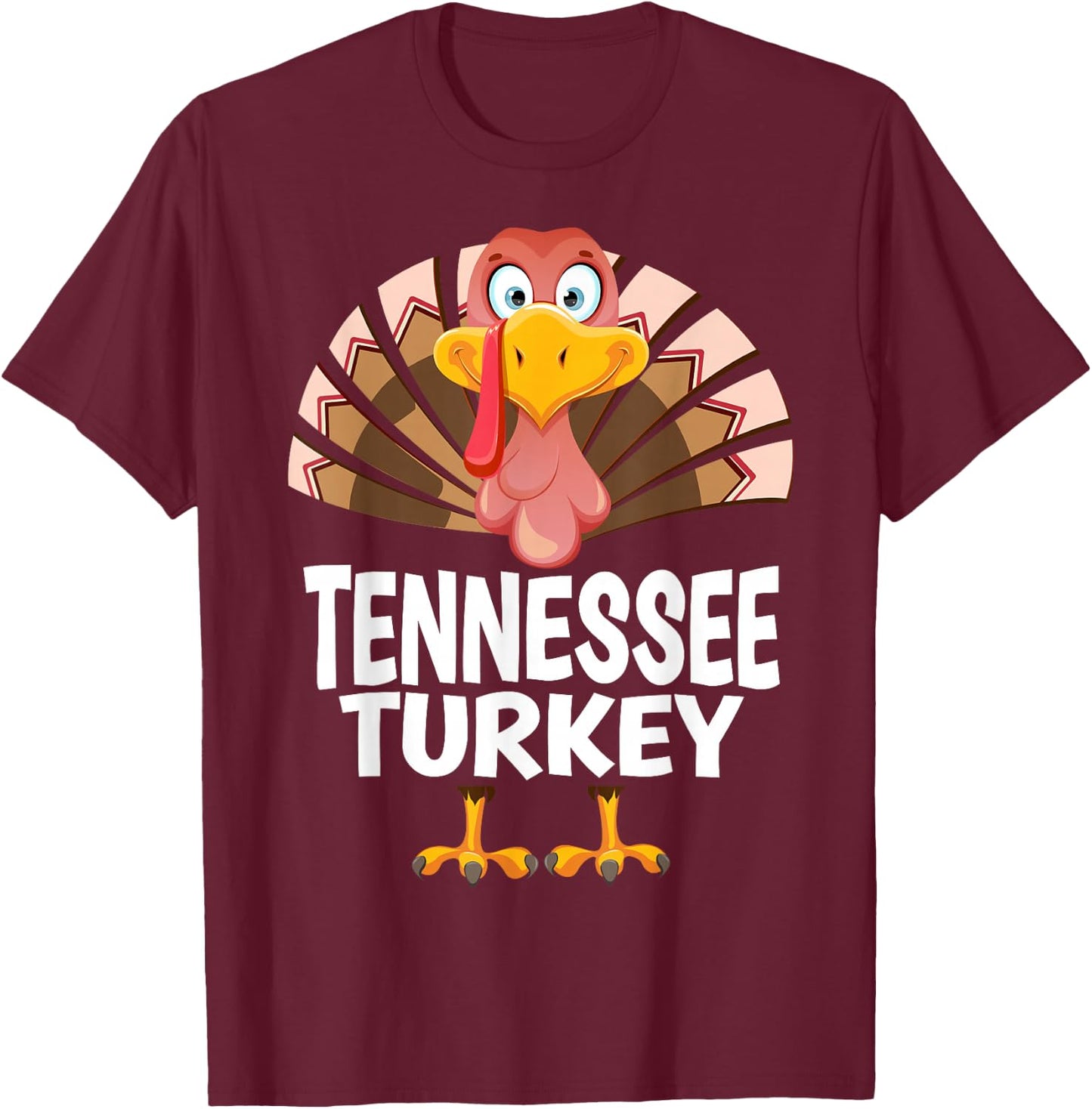 Thanksgiving Tennessee Turkey Matching Pajama T-Shirt - T-Shirt | Maroon