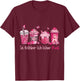 In October We Wear Pink Coffee Spice Breast Cancer Awareness T-Shirt - T-Shirt | Maroon