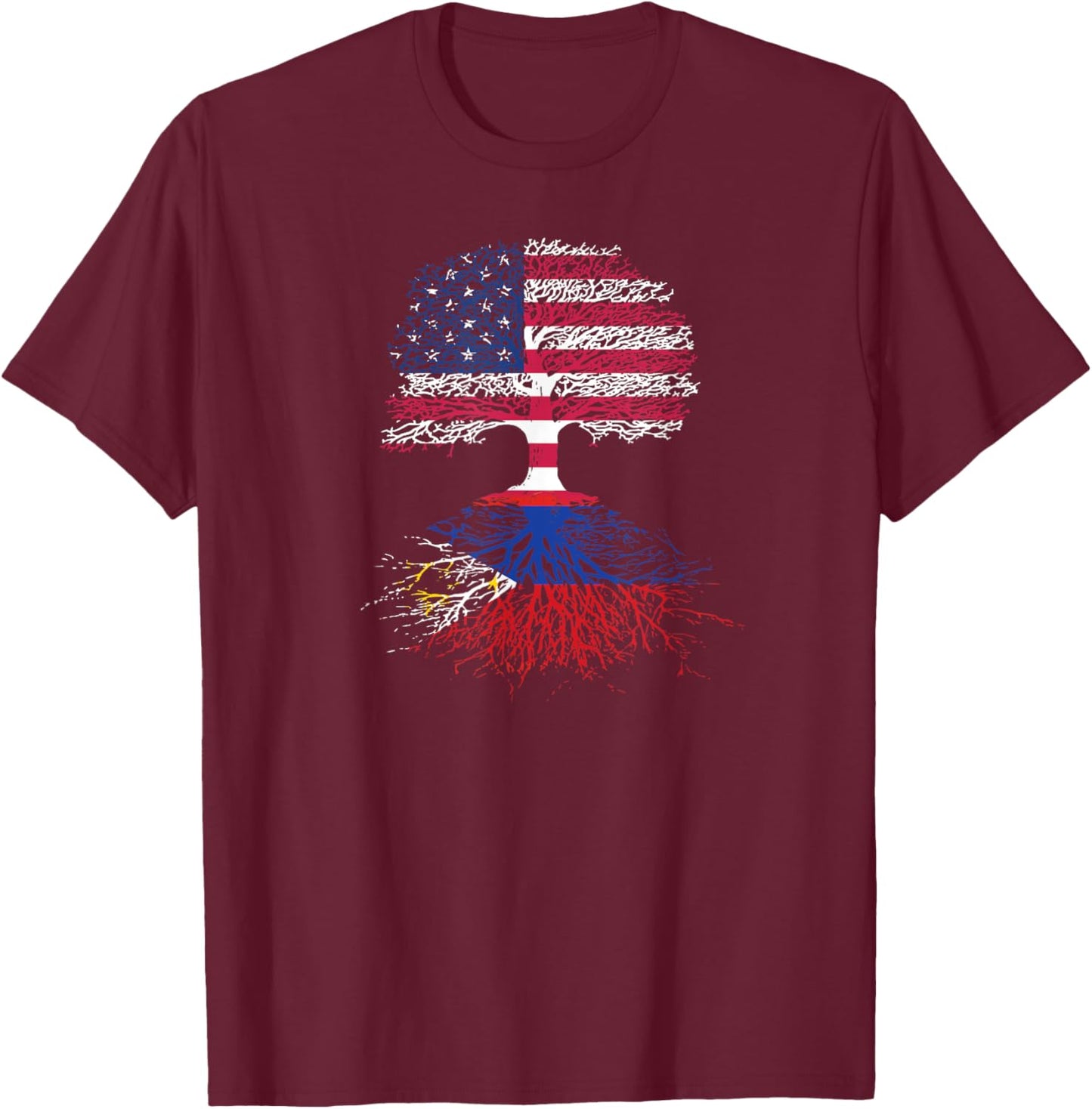 American Citizen with Filipino Roots T-Shirt - T-Shirt | Maroon