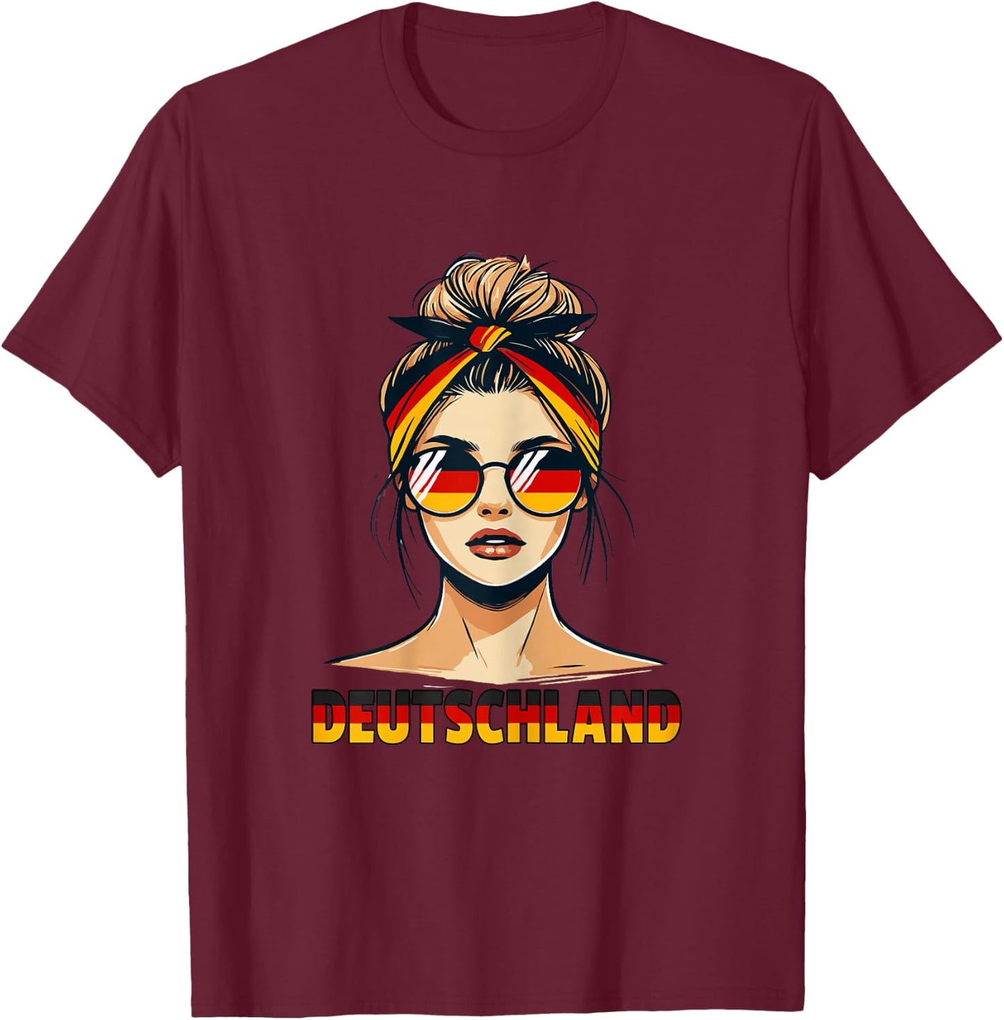 Deutsches Mädchen liebt Deutschland Flagge Deutsches Mädchen Deutschland T-Shirt - T-Shirt | Maroon