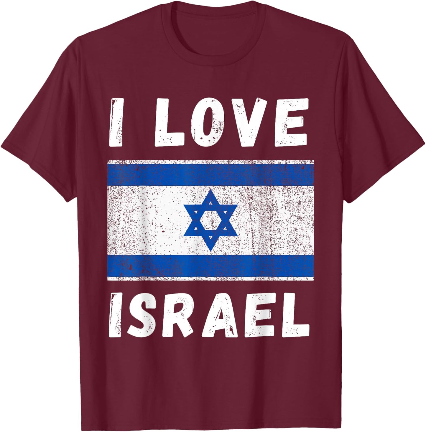 Ich liebe Israel Vintage Israeli Israel Familie Reise Souvenir T-Shirt - T-Shirt | Maroon