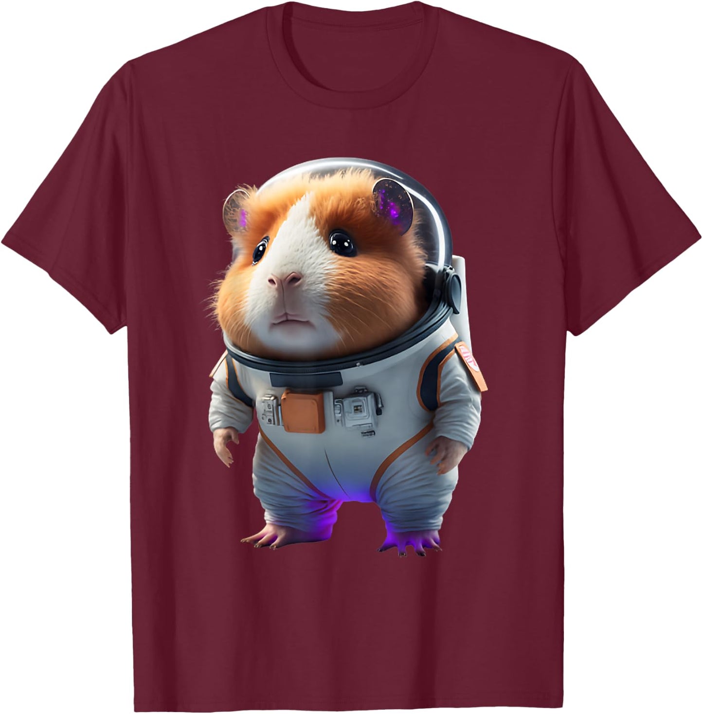 Guinea Pig Shirt Astronaut Furry Potato Guinea Pig Funny T-Shirt - T-Shirt | Maroon
