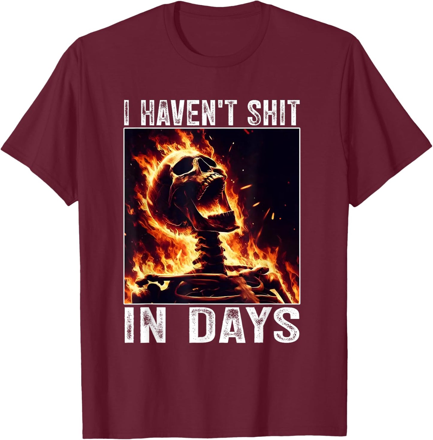 I Haven't Shit in Days, IBS Tummy Ache Stomach Issues T-Shirt - T-Shirt | Maroon