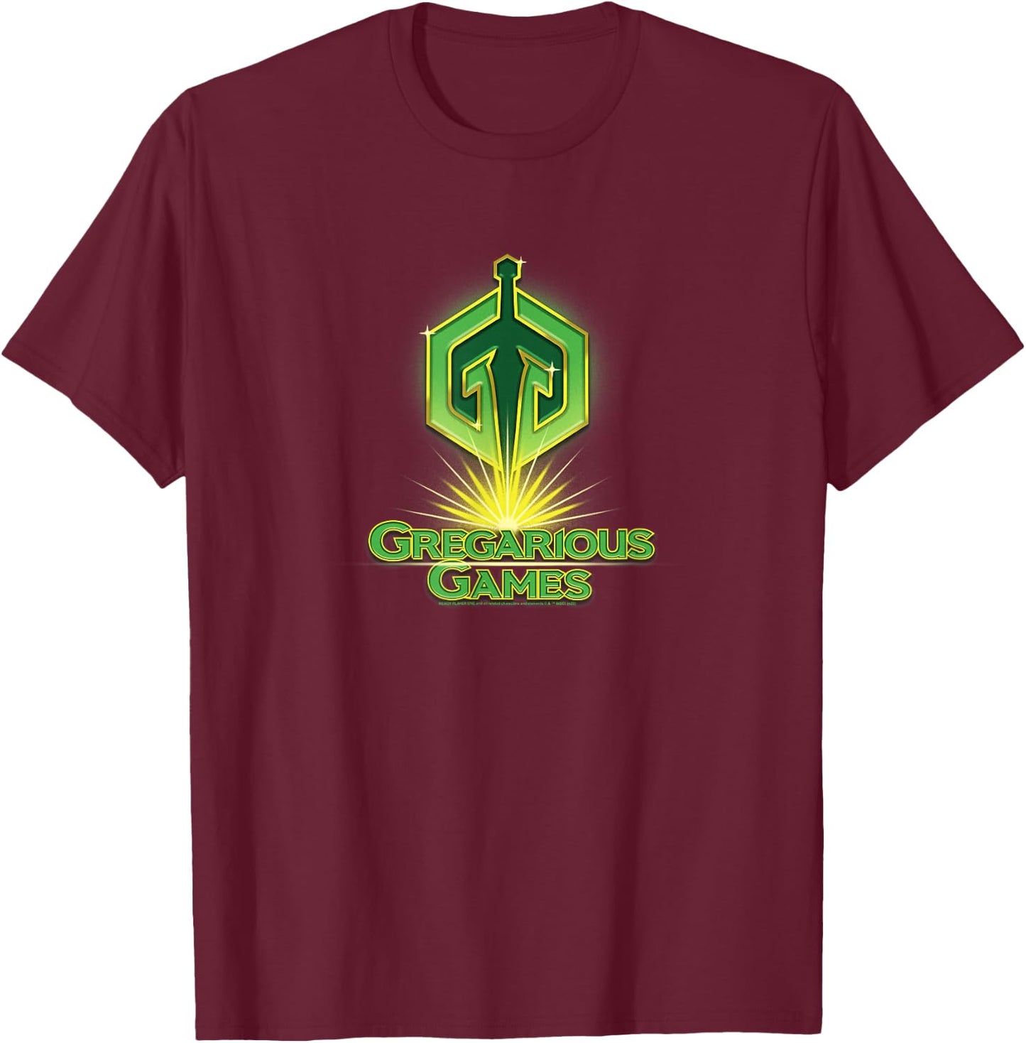Ready Player One Gregarious Games Logo T-Shirt - T-Shirt | Maroon
