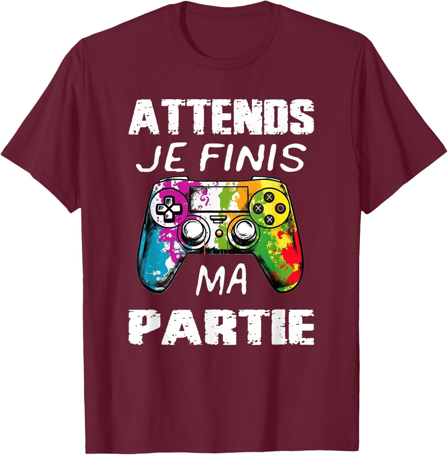Funny Games Women and Men, Video Game Boys Child, Multicoloured, S, Short Sleeve, V-Neck, 100% Cotton, Imported, Unique Graphic, Gaming, Small T-Shirt - T-Shirt | Maroon