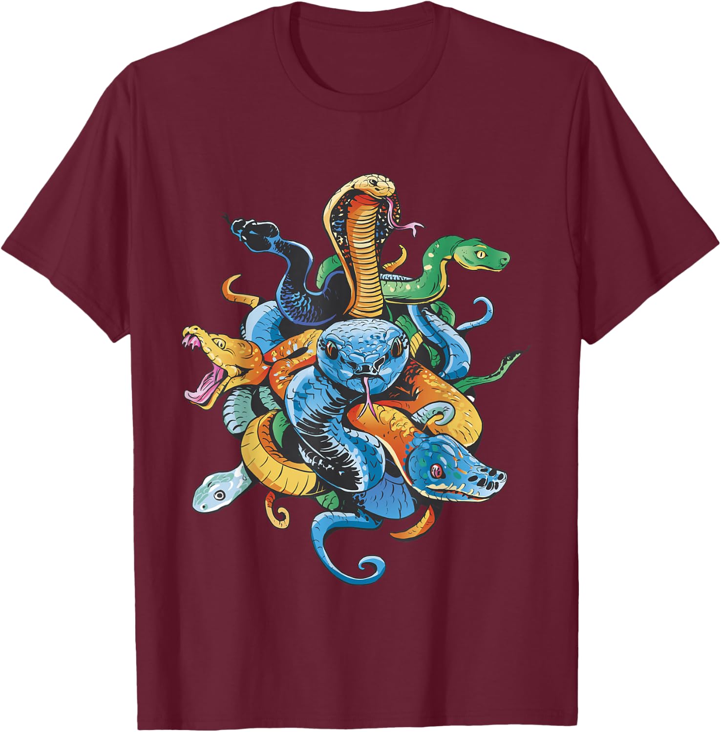 Schlange Tiermotiv Reptilien Tier Schlange T-Shirt - T-Shirt | Maroon