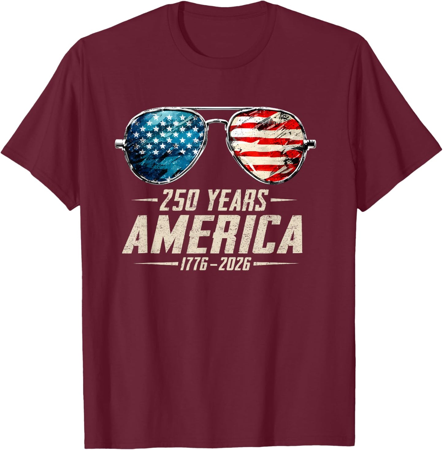 America Retro 250 Years 250th Anniversary USA 1776 2026 T-Shirt - T-Shirt | Maroon