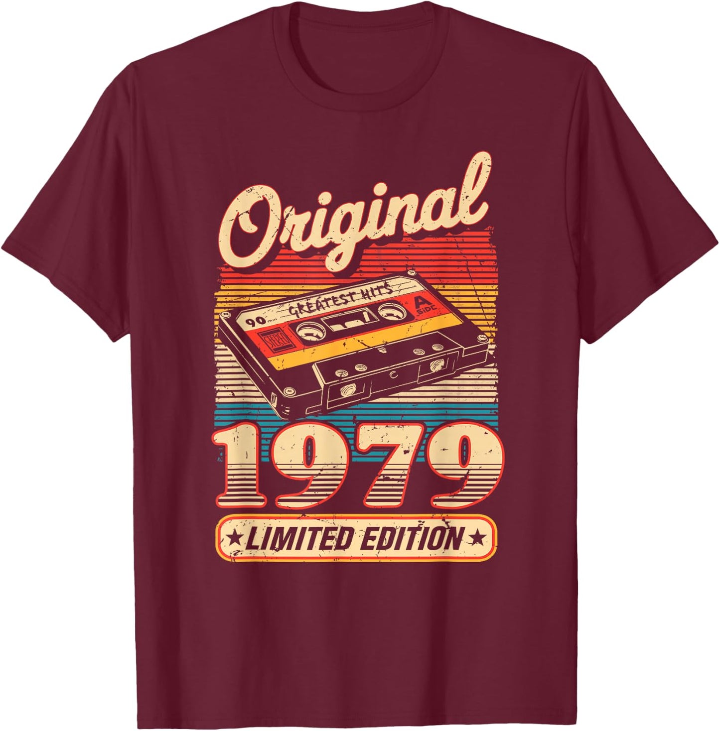 46th Birthday Retro Vintage 1979 Men Women T-Shirt - T-Shirt | Maroon