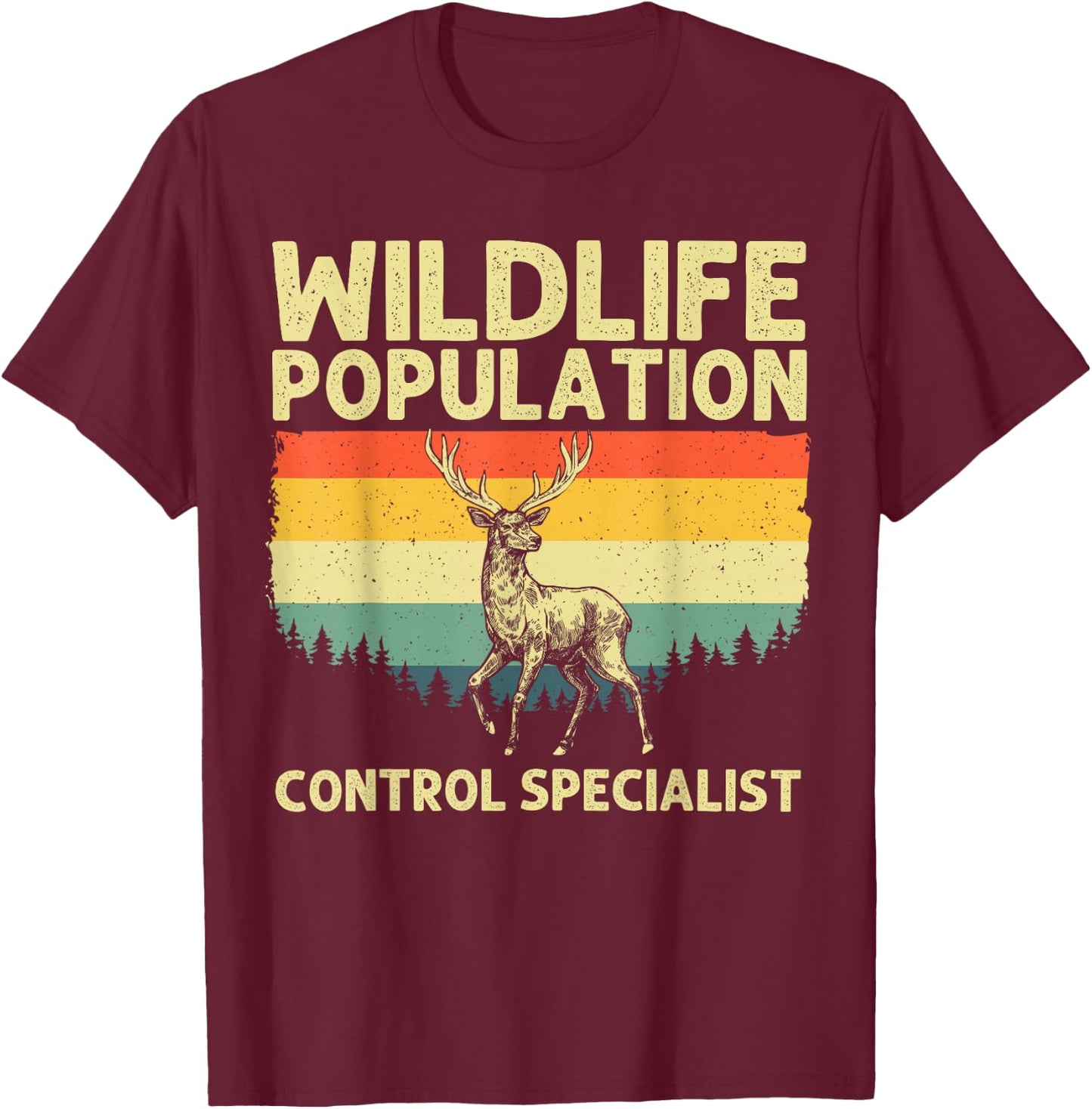 Deer Hunting Art Women Wildlife Hunter Deer Hunting T-Shirt - T-Shirt | Maroon