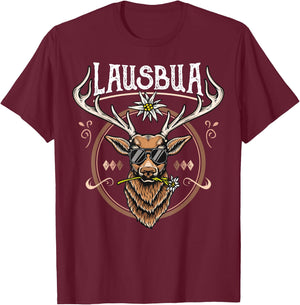 Lausbua Herren Trachtenshirt Kinder Trachten T-Shirt - T-Shirt | Maroon
