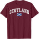 Retro Vintage Scotland | Women Men Kids Scottish Flag T-Shirt - T-Shirt | Maroon