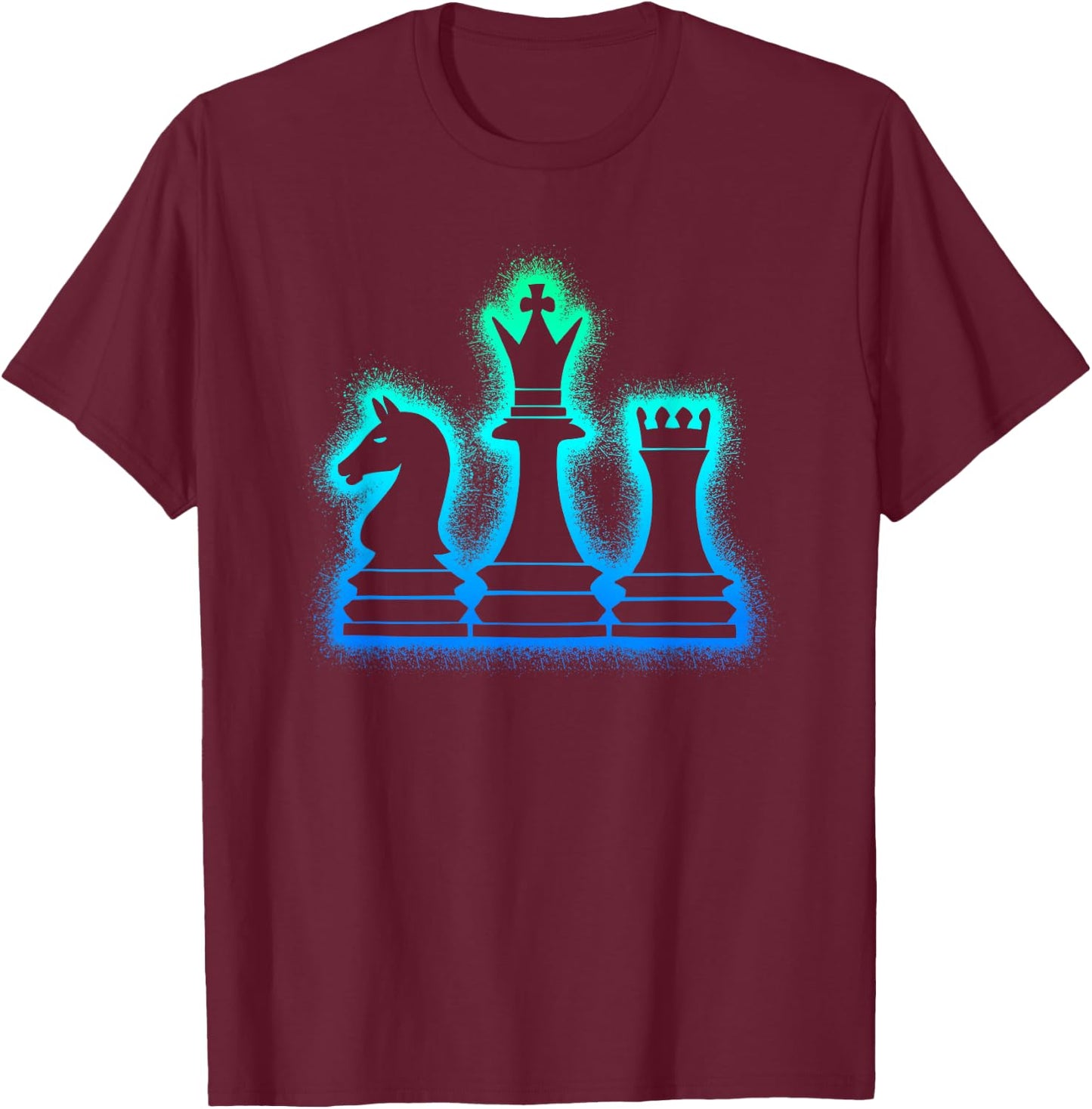 Chess Figures Chess Game Children's Men's Boys Chess , black, S T-Shirt - T-Shirt | Maroon