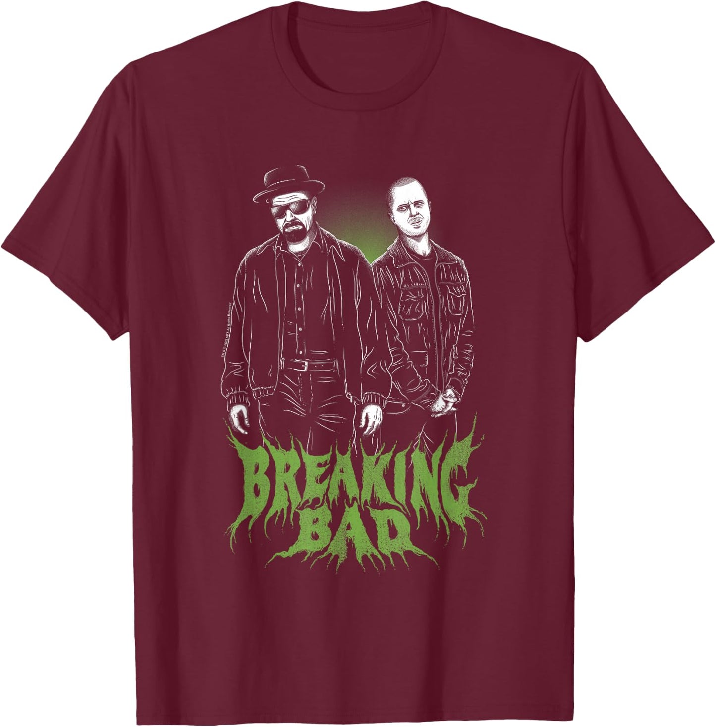 Breaking Bad Walter & Jesse Warped Small T-Shirt - T-Shirt | Maroon