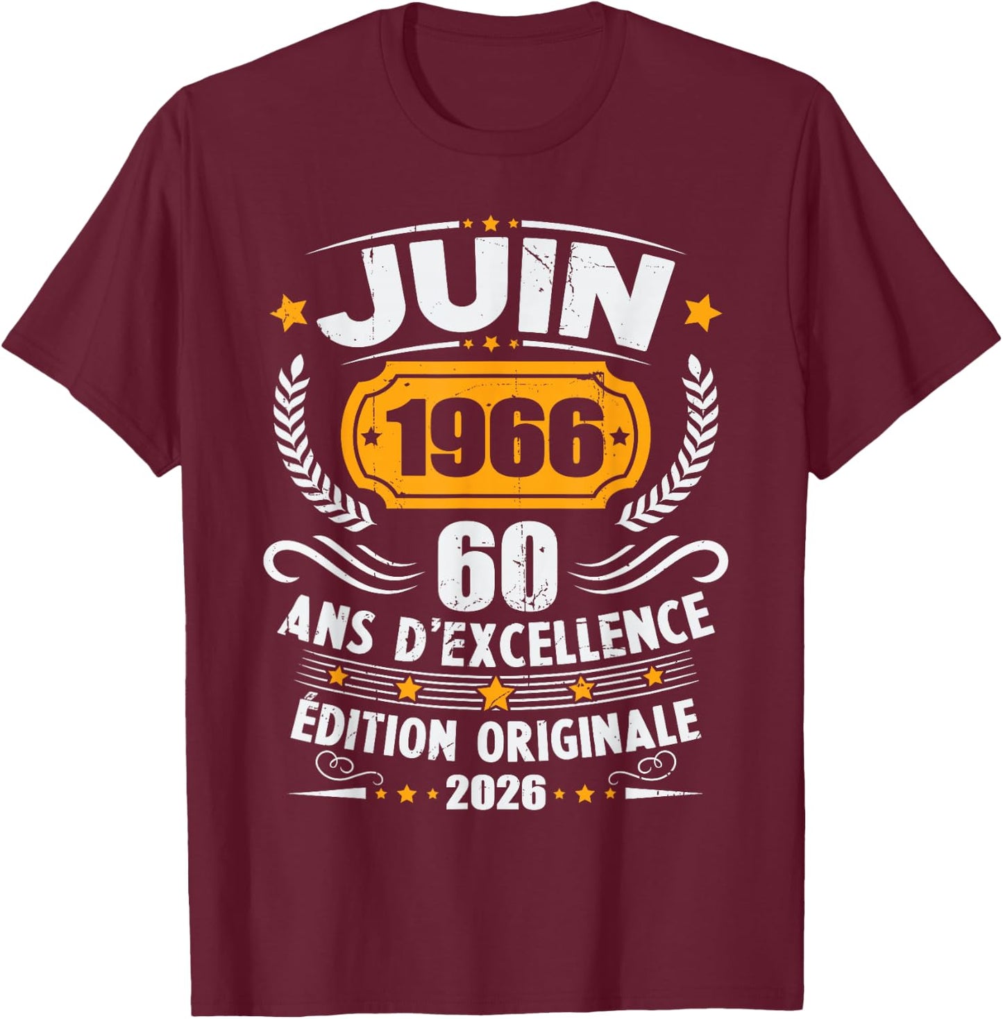 Vintage Juin 1966 Cadeau Anniversaire 60 Ans Hommes Femmes T-Shirt - T-Shirt | Maroon