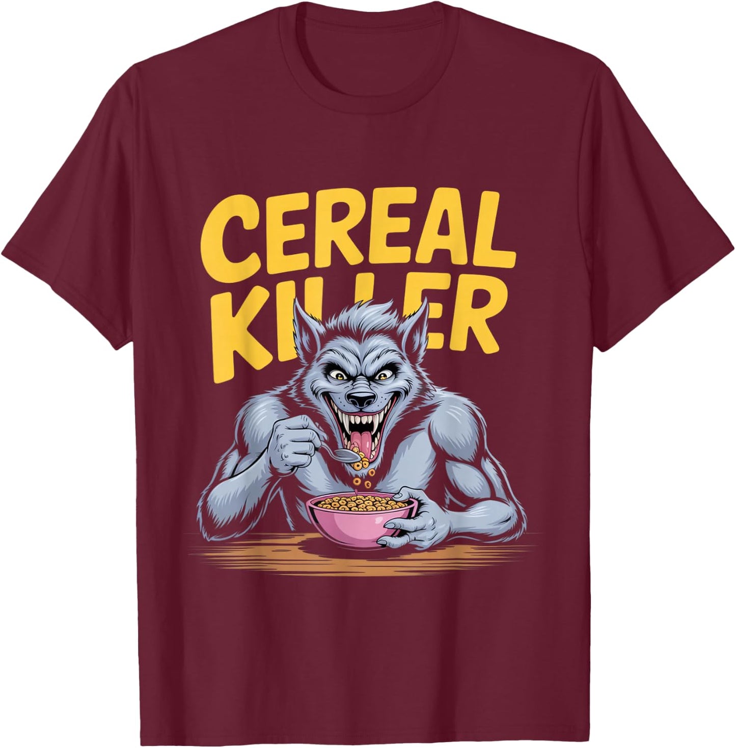 Cereal Killer Funny Halloween Horror Movie Masked Man T-Shirt - T-Shirt | Maroon
