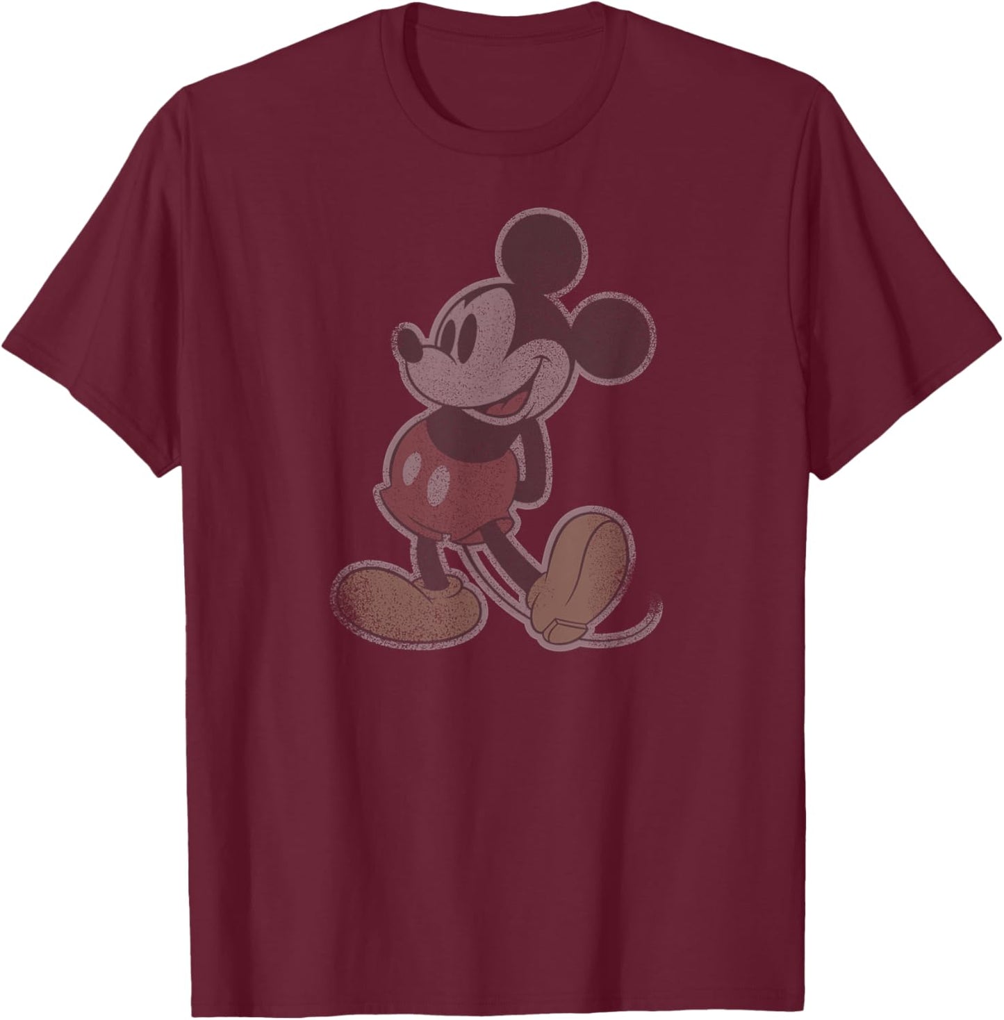 Disney - Mickey Mouse Vintage Stand T-Shirt - T-Shirt | Maroon