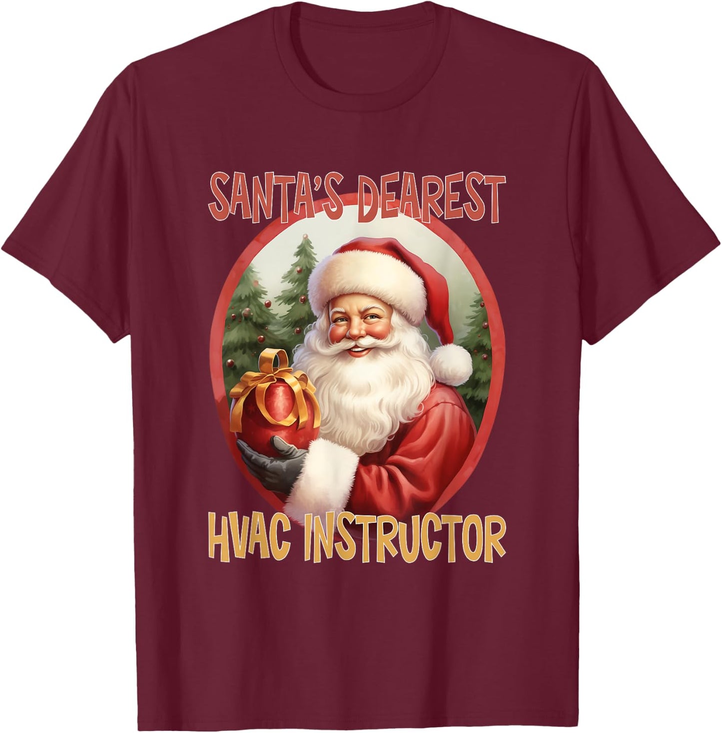 HVAC Instructor Christmas Holiday Love Xmas T-Shirt - T-Shirt | Maroon