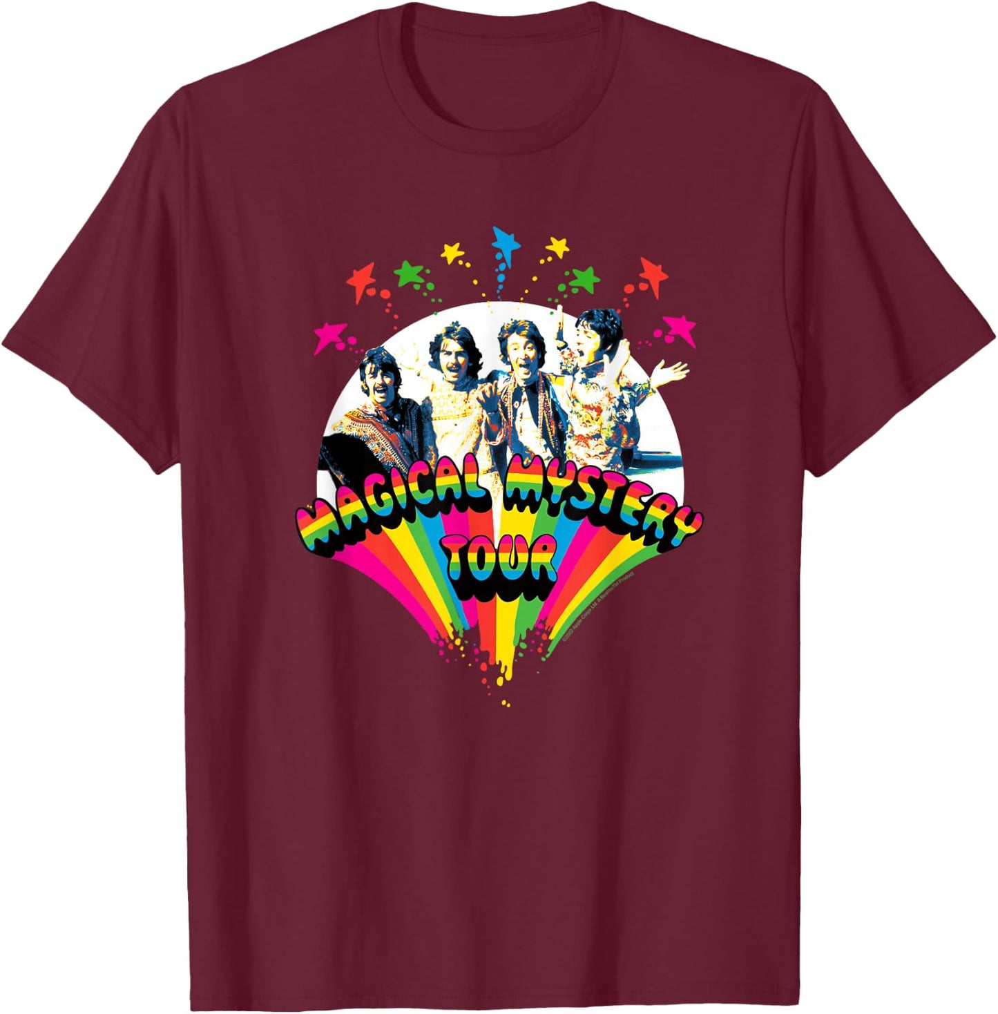 The Beatles - Magical Mystery Tour with band members, Black, S T-Shirt - T-Shirt | Maroon