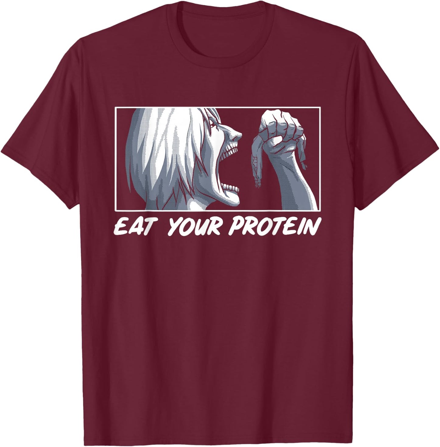 Iss dein Protein Anime Gym Manga Bodybuilding Fitness Anime , black T-Shirt - T-Shirt | Maroon