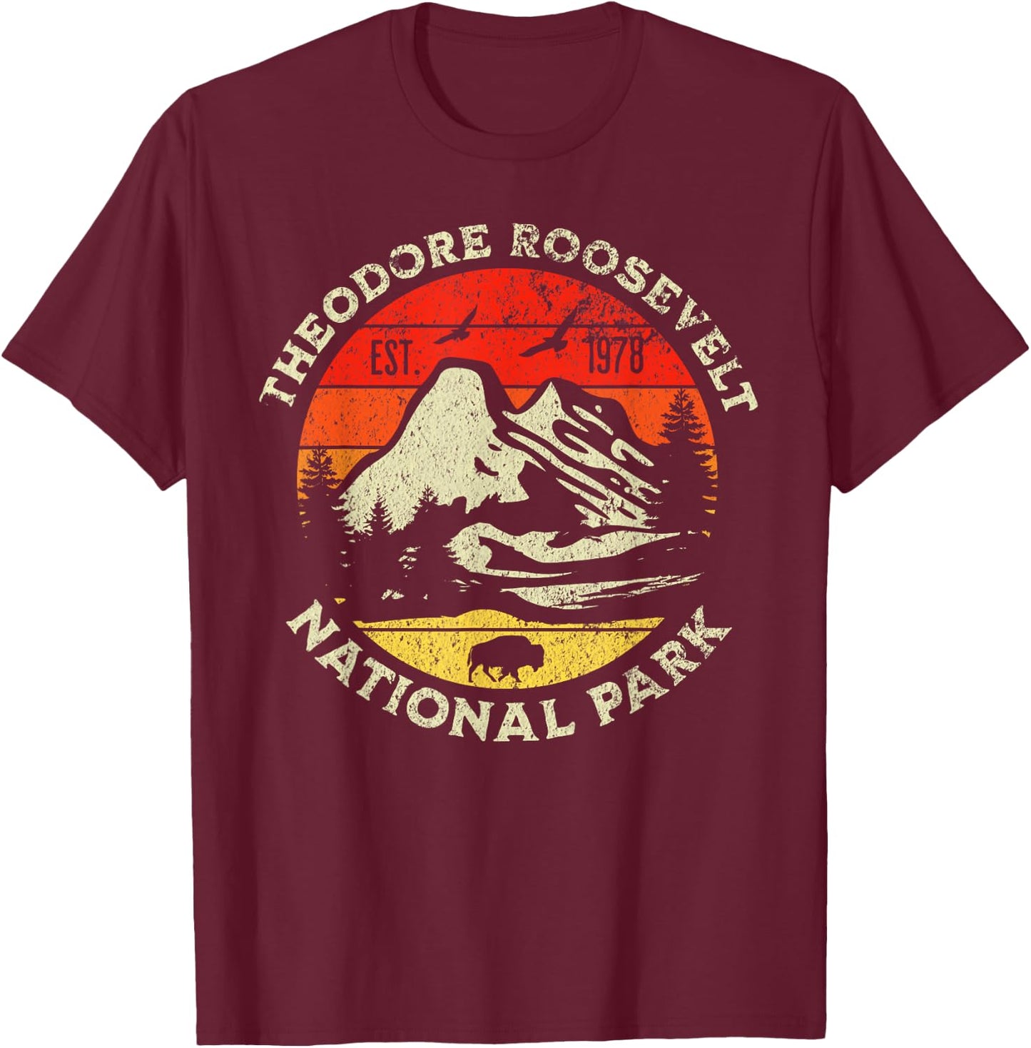 Theodore Roosevelt National Park T-Shirt - T-Shirt | Maroon