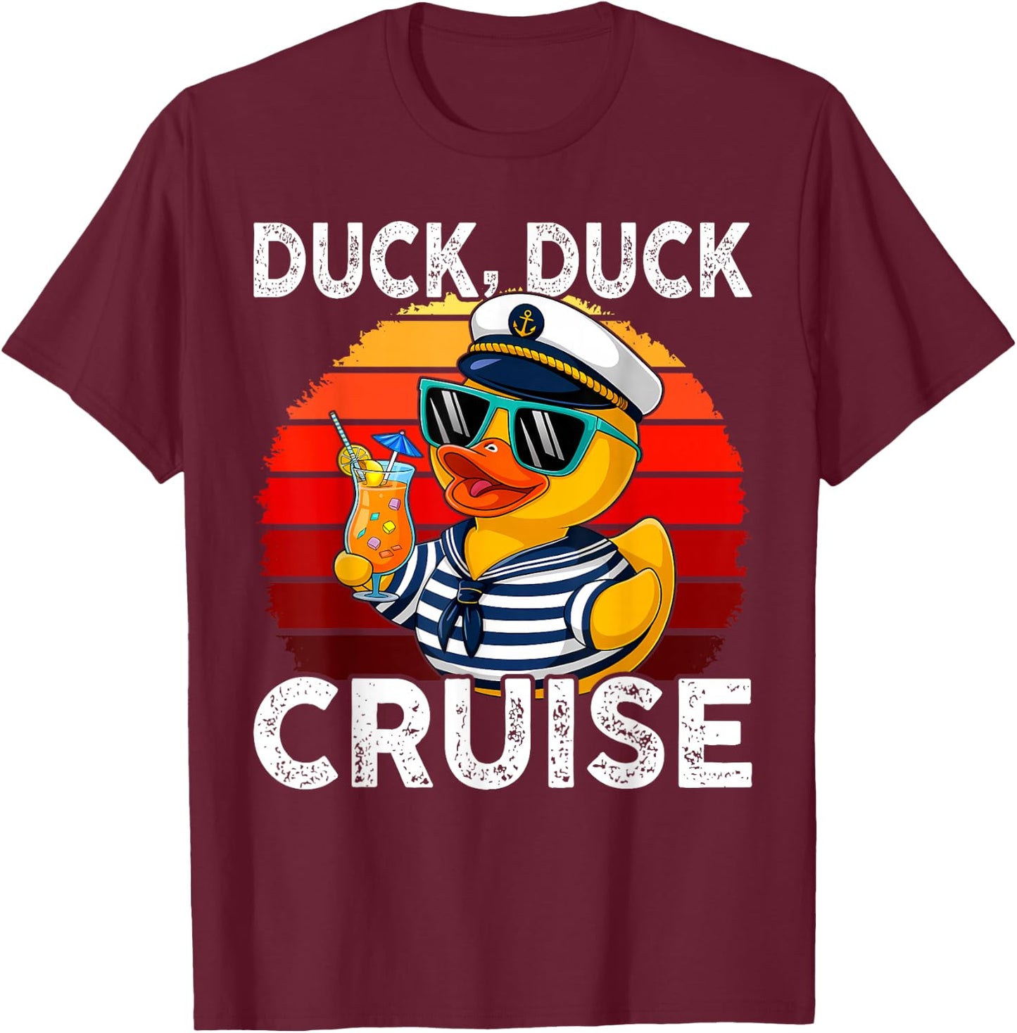 Cruising Ducks Duck Duck Cruise Family Vacation Rubber Duck T-Shirt - T-Shirt | Maroon