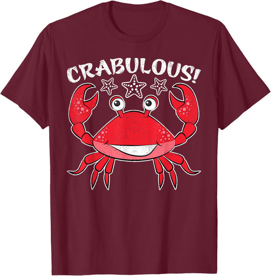 Crabulous Funny Crab Eater Hunting Fishing Crabs T-Shirt - T-Shirt | Maroon