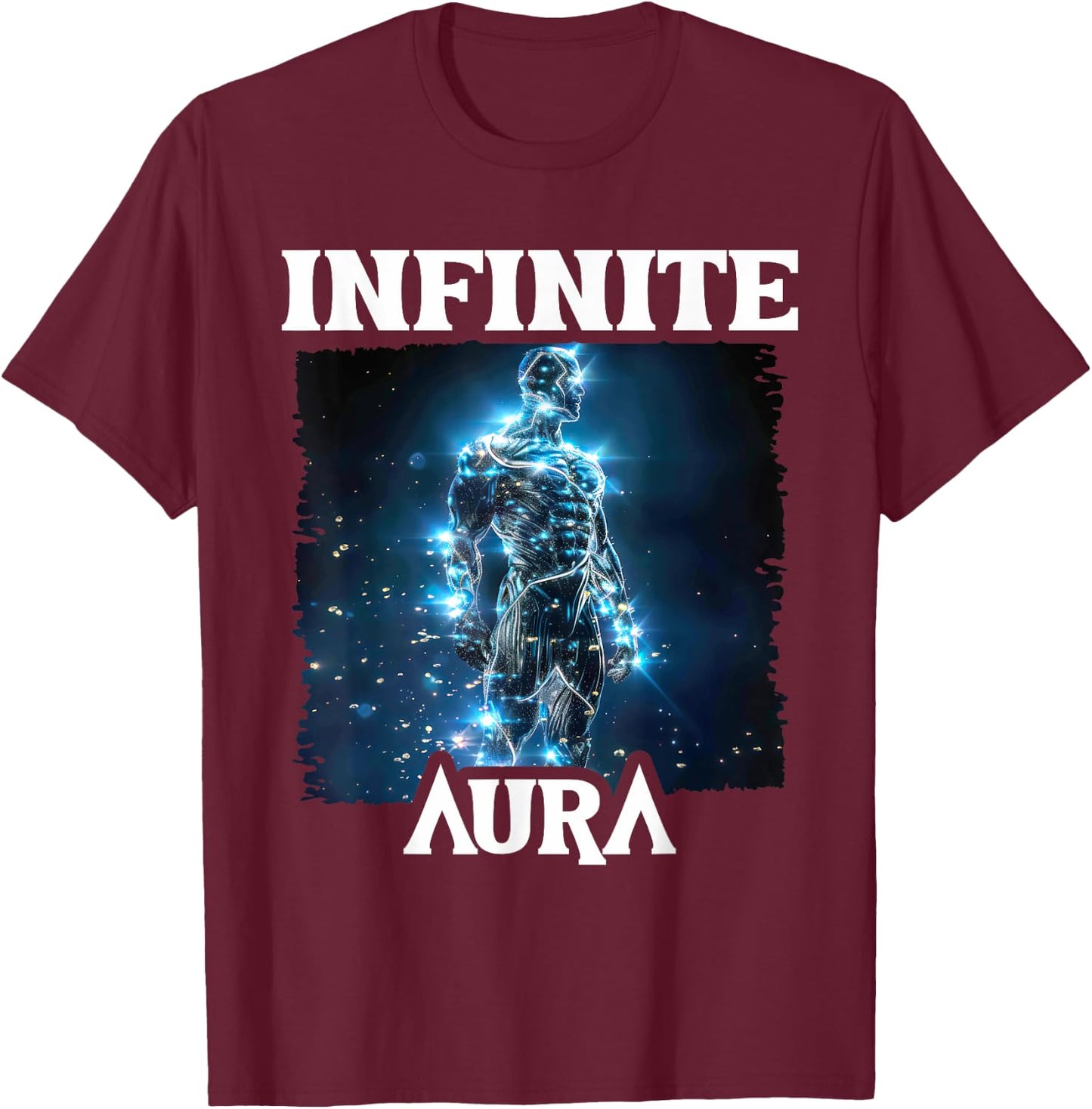 Aura Infinite Maximum Points Humor Meme Aura , Black, S T-Shirt - T-Shirt | Maroon