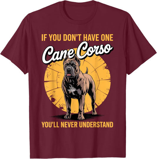Funny Cane Corso Design Women Italian Mastiff Lover T-Shirt - T-Shirt | Maroon